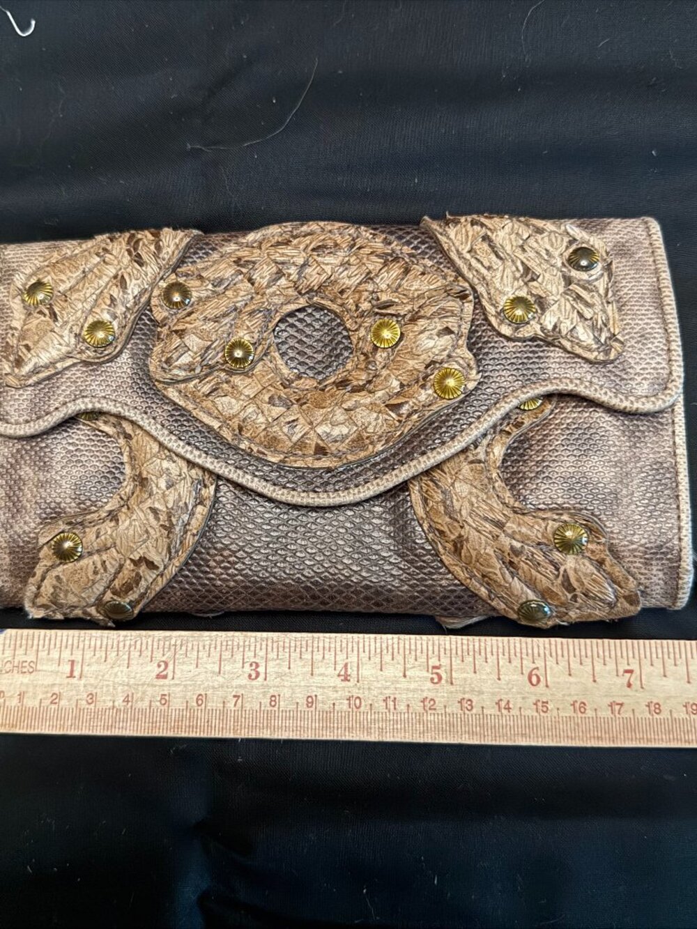 Vintage Bottega Veneta Exotic Leather Metallic Wallet